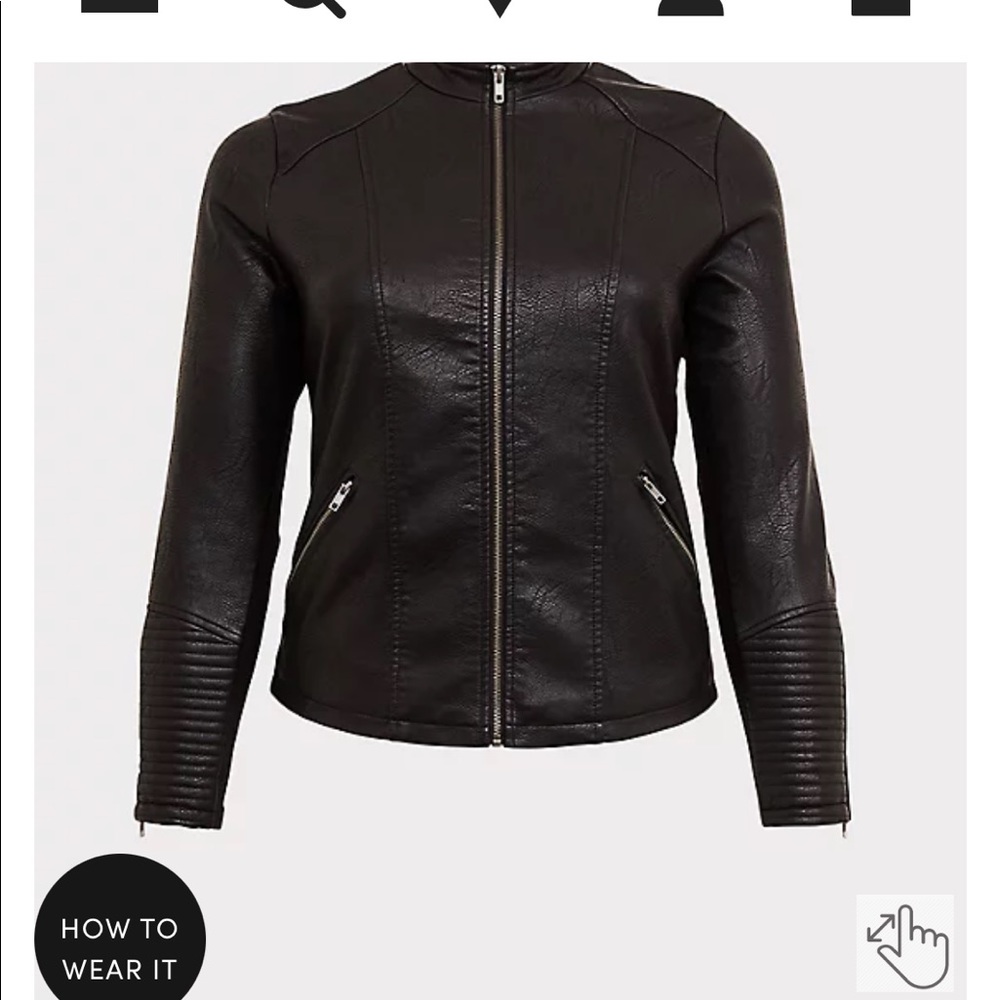 Torrid BLACK FAUX LEATHER MOTO JACKET